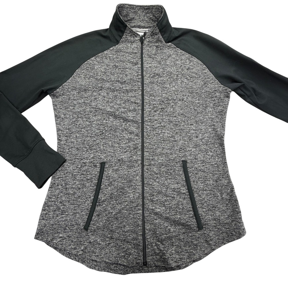 FootJoy Jacket Womens L Gray Full Zip Thumb Holes Chardonnay Golf Club Napa Logo